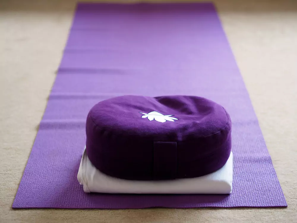 meditation cushion and mat